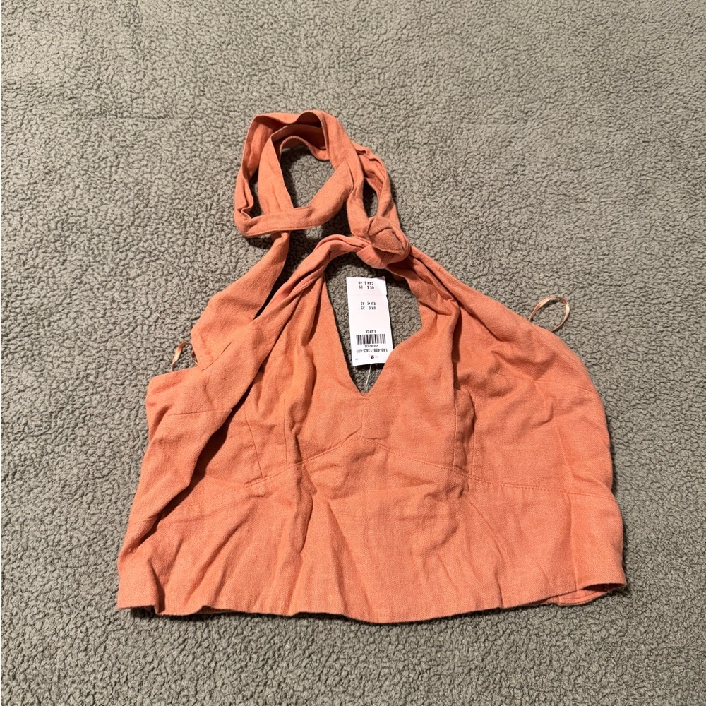 Women's Orange Halter Top